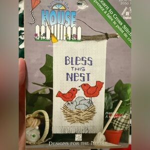 Vintage Cross Stitch Kit with Birds and Nest Design